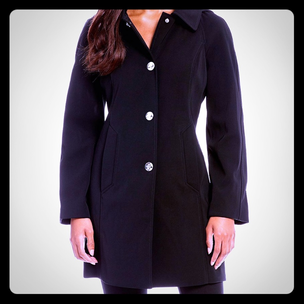 London Fog Black Mid-Length Classic Jacket